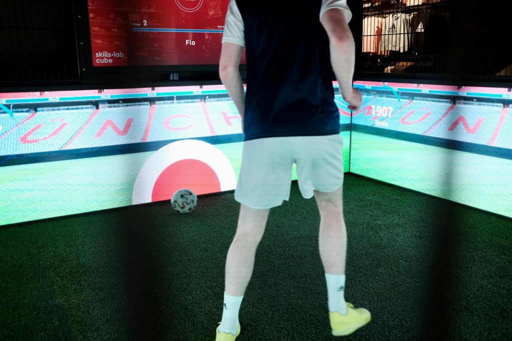 Aufnahme eines Spielers während einer Übung im skills.lab Cube in München