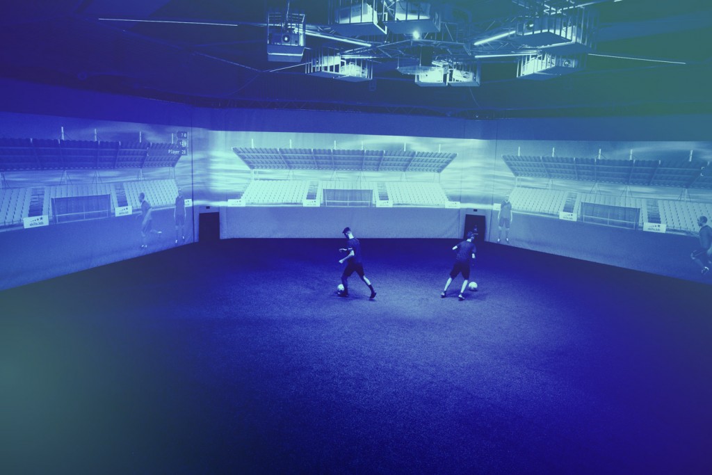 Image from the top showing two youth players during an open training